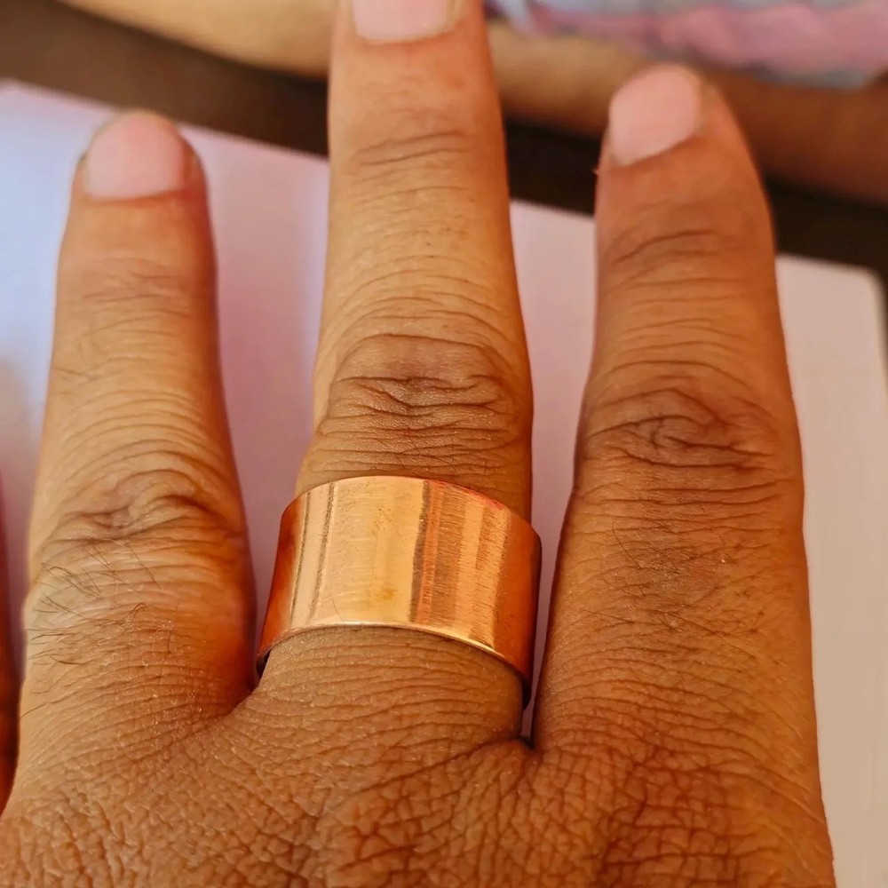 Solid Copper Minimalist Healing Ring Handmade Unisex Thumb Ring, Splint