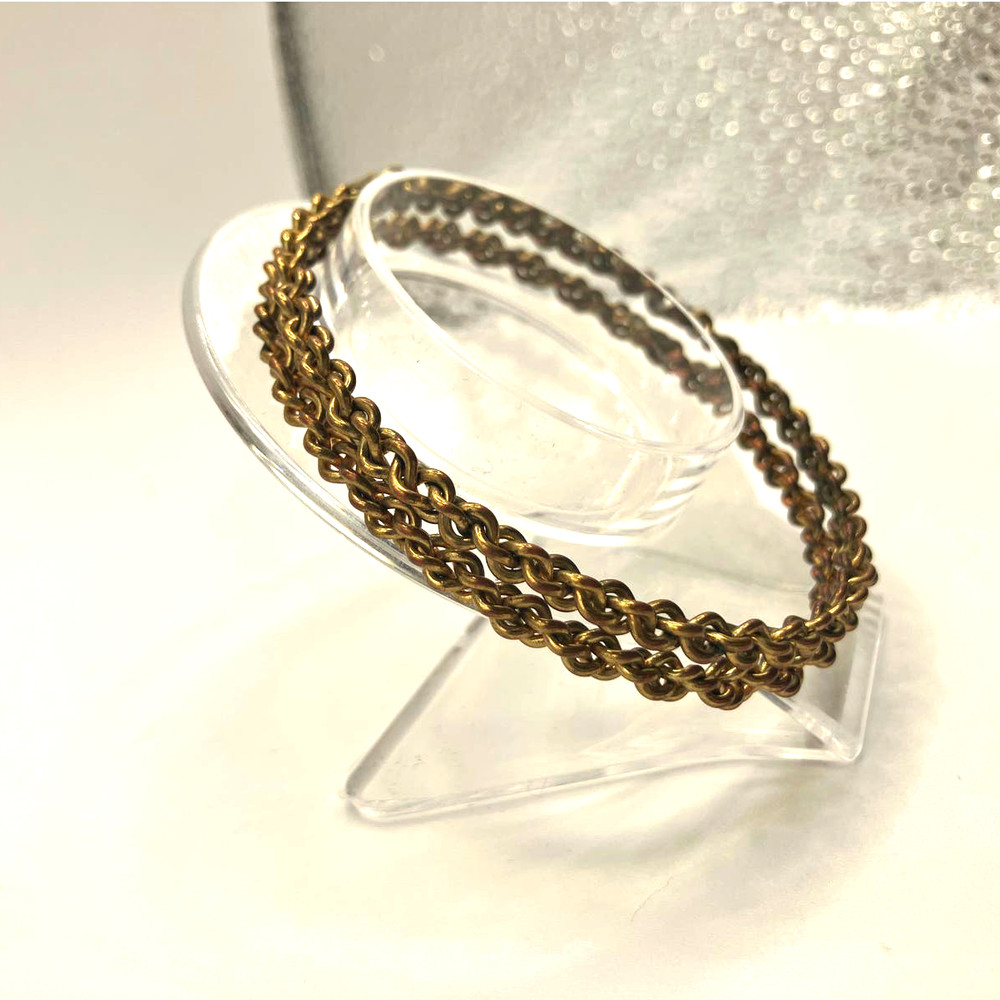 Bronze Knotted Rope Chain 2 7/8" Bangle Bracelet!