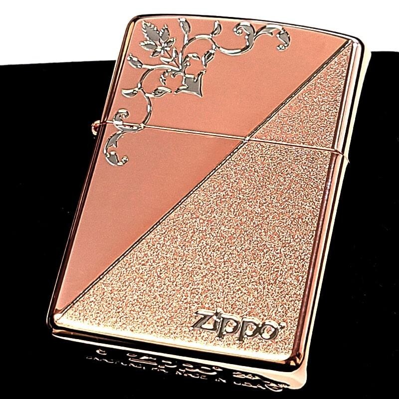 Zippo Armor Arabesque Mirror Finish Double Sided Pink Gold Lighter
