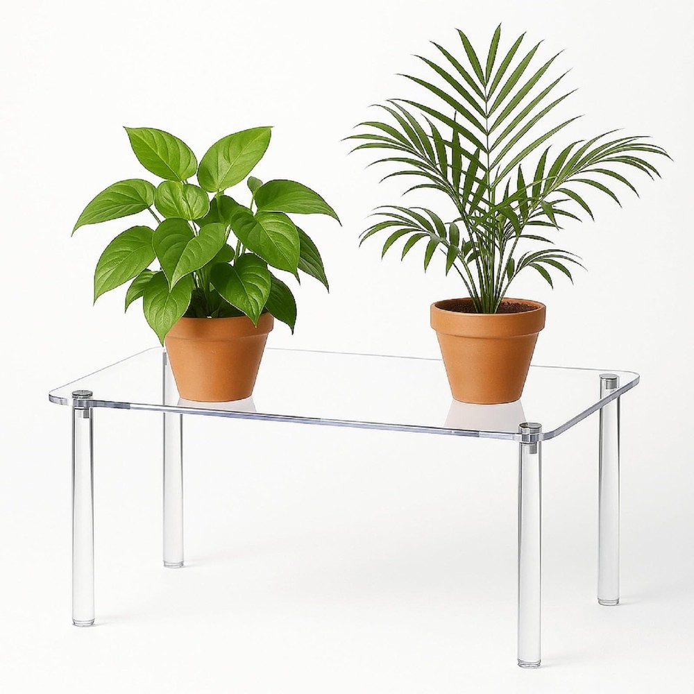 1 Pcs 16 Inch Extra Large Acrylic Risers Display Stands Rectangular 4-leg Acr...