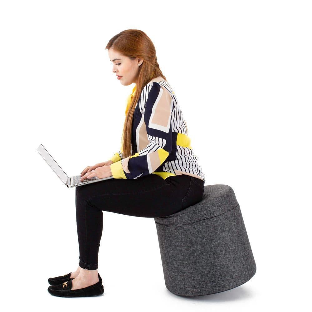 Modern Gray Rocking Wobble Storage Ottoman
