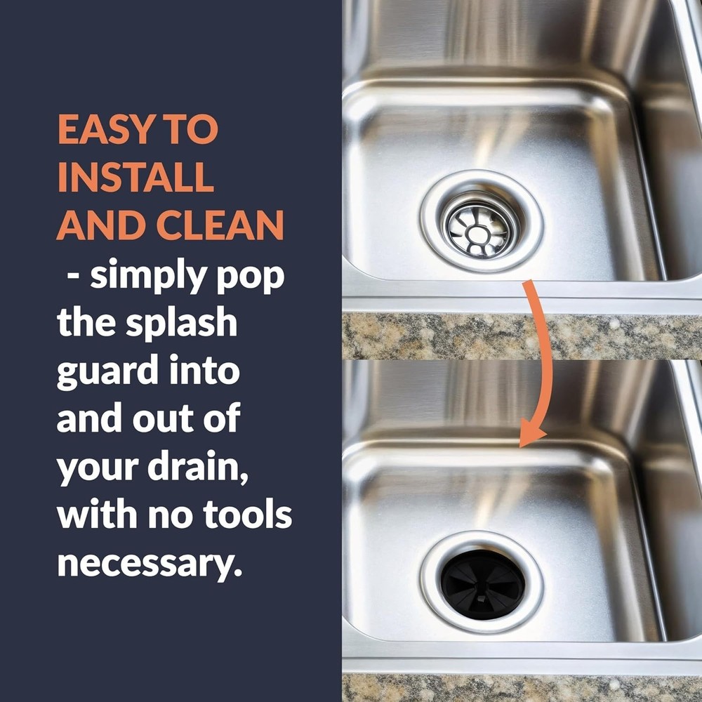 Durable 3-3/8-in. Splash Guard for Garbage Disposal: Minimizes Mess and Splashes