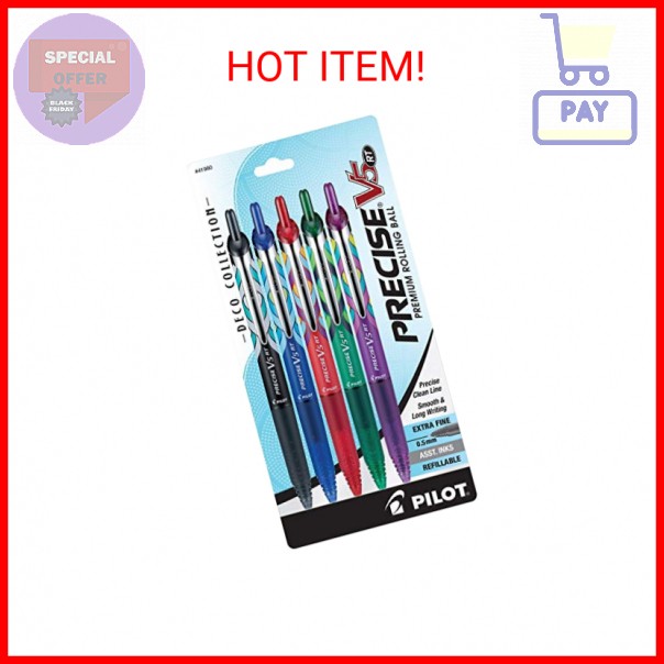 Pilot Precise V5 RT Refillable & Retractable Rolling Ball Pens, Extra Fine Point