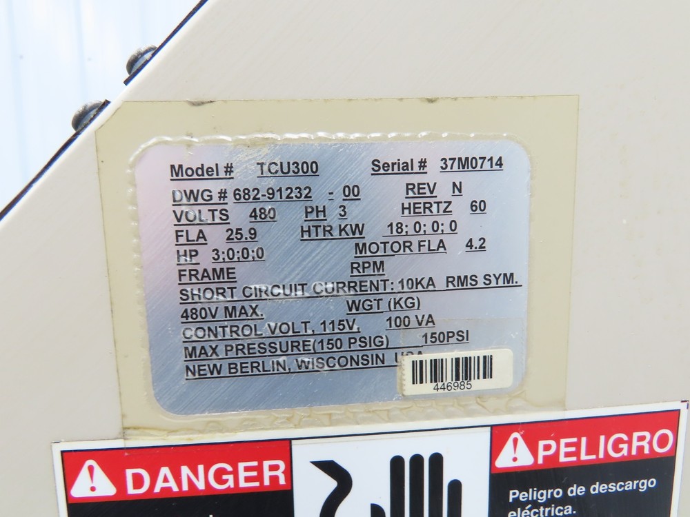 AEC TCU300 Temperature Control Unit 18kw Heating 3Hp 480V 3Ph