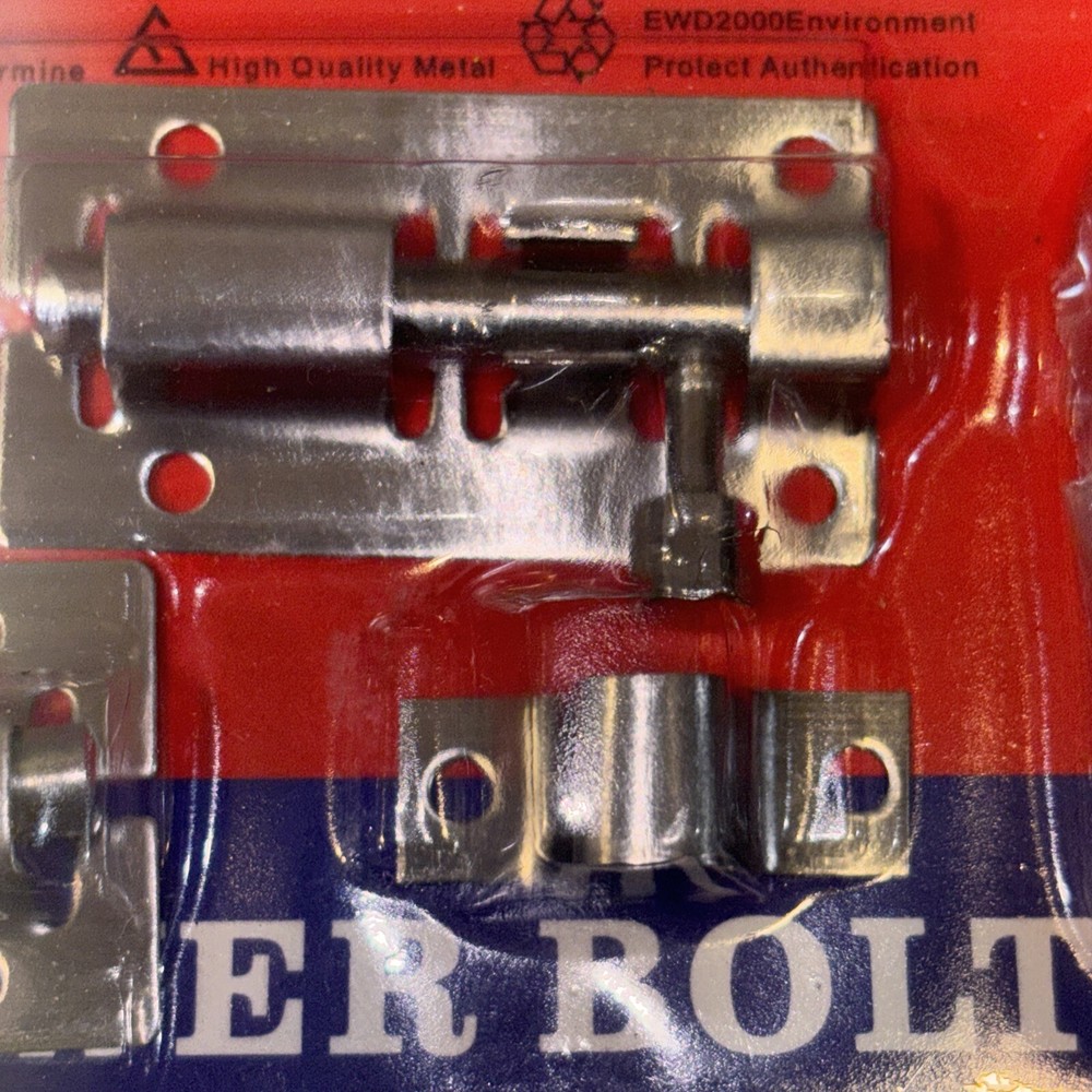 New Stainless Steel Tower Bolt - Pack of 2