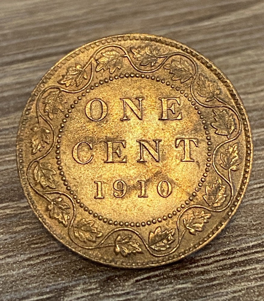 Canada 1910 Cent Error? Possible Struck Through No Mintmark Rare Variety Bronze