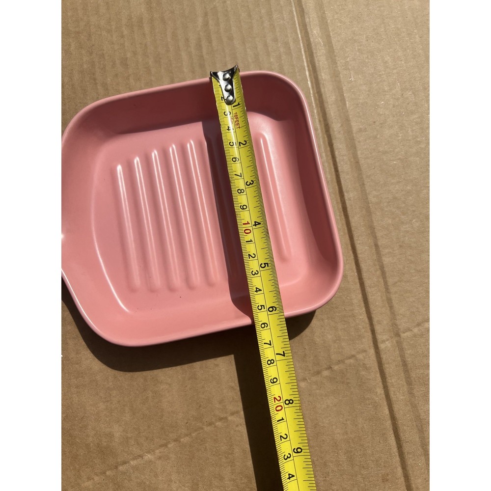 Pink Ceramic Baking Dish Pan with Handle Small Individual Serving Gratin Oven