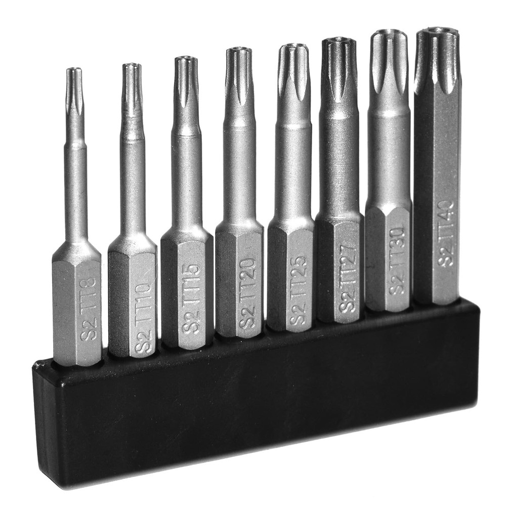 8Pcs 5 Point Torx Star Security Screwdriver Bits Set Magnetic Tamper Proof T8...