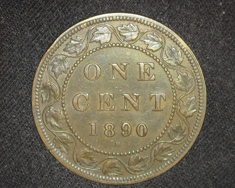 CANADA 1890-H LARGE CENT KM7 ABOUT UNCIRCULATED ~A30
