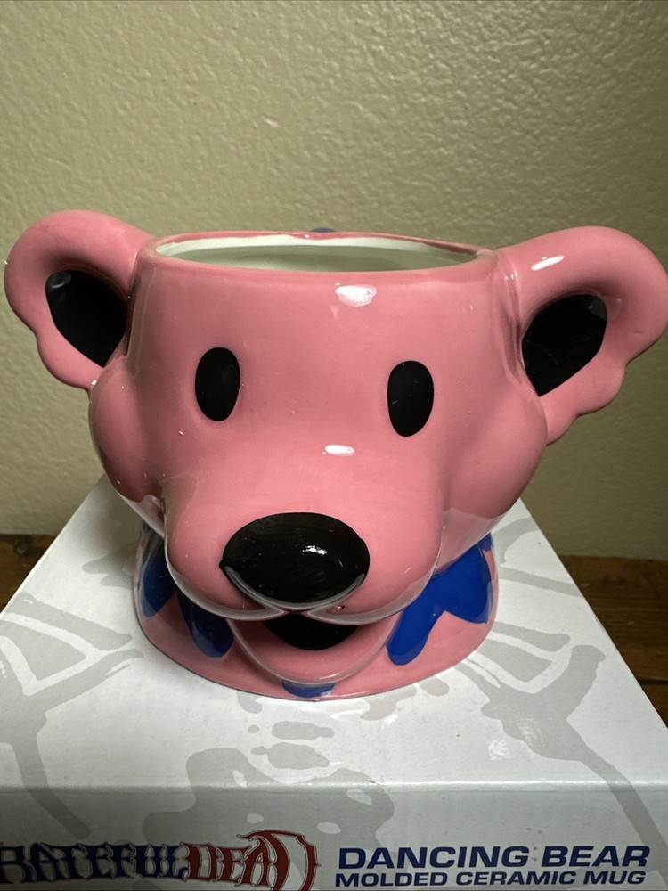 Grateful Dead Dancing Bear Ceramic Mug. Pink
