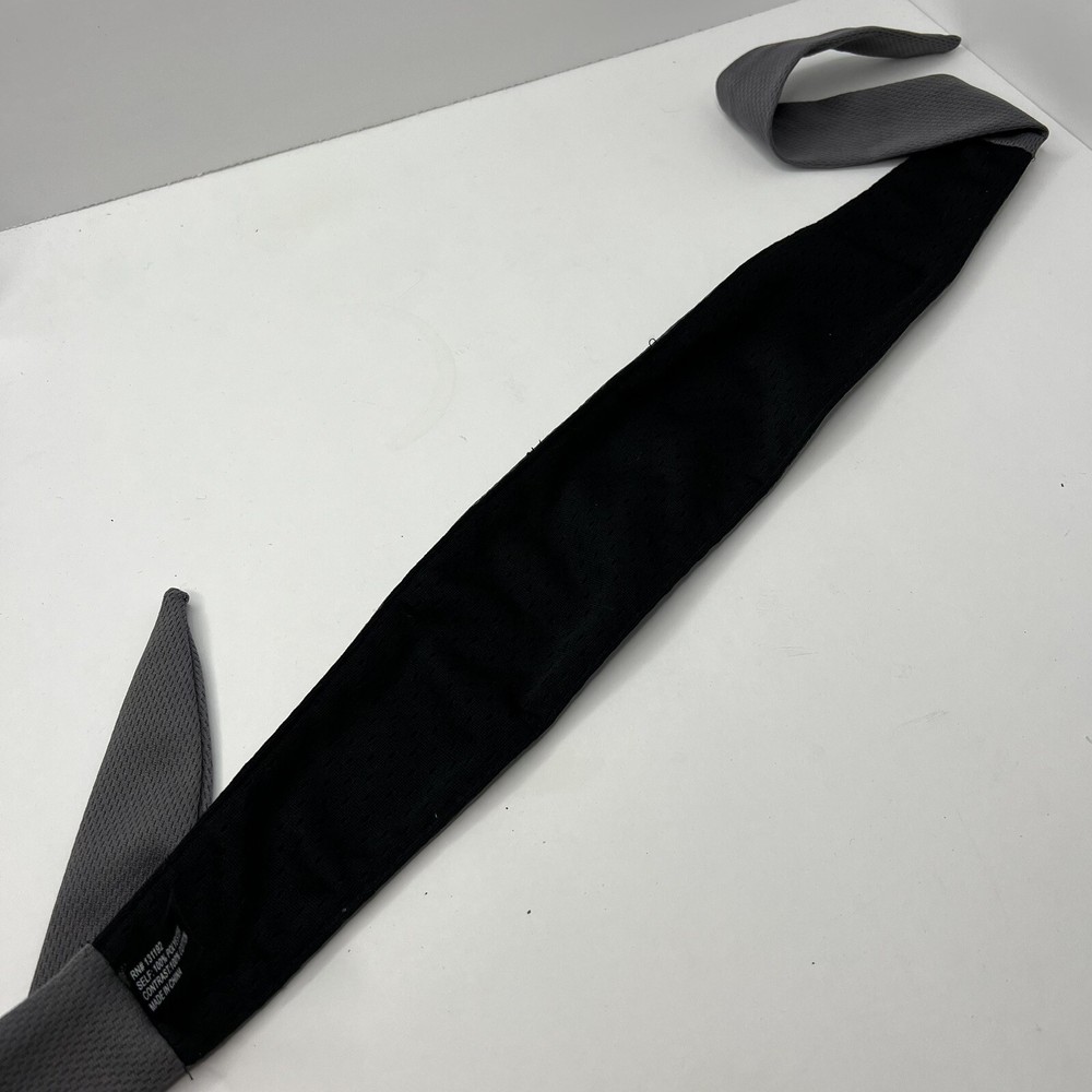 Headband Sweatband Tie Version - Gray Black - 38” Long