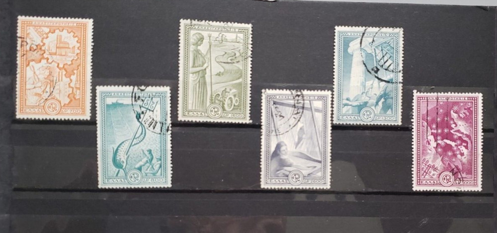 GREECE 1951 RECONSTRUCTION/ MARSHALL PLAN FULL SET USED SCOTT #539-544