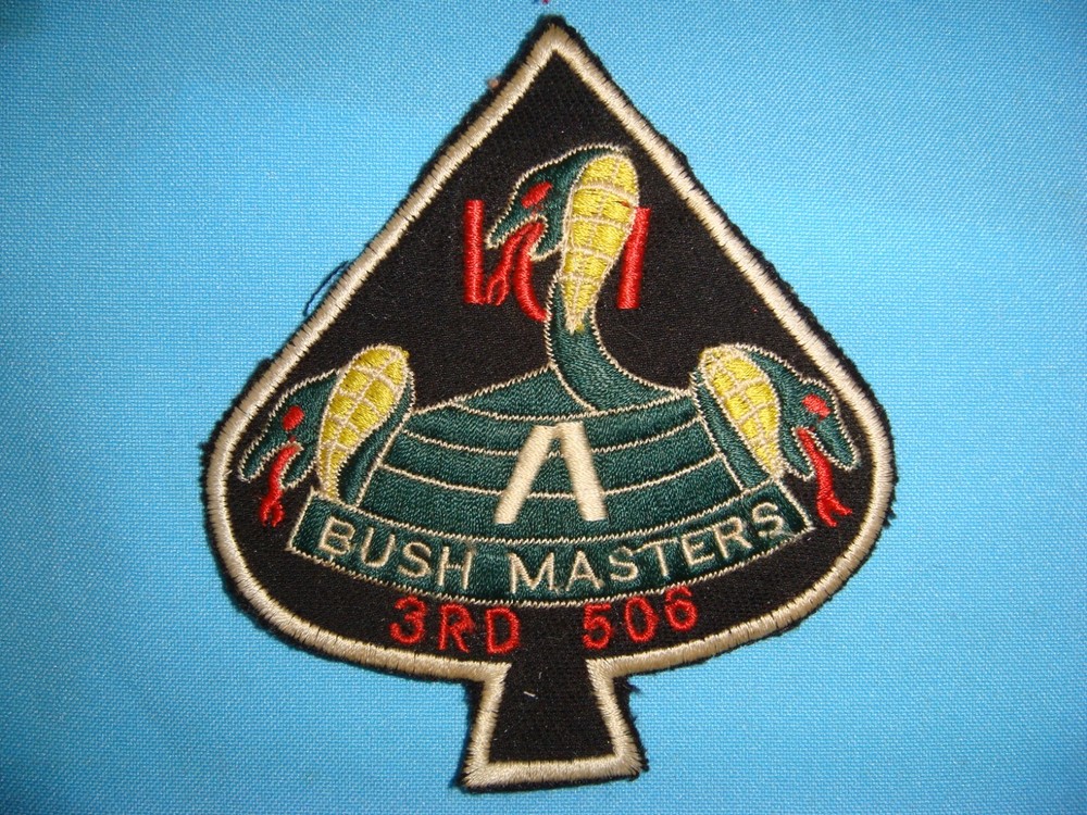 VIETNAM WAR PATCH, US Co. A 3rd BN 506 INFANTRY BUSHMASTERS
