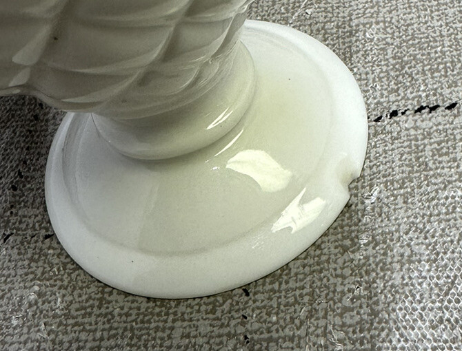 Vintage 6” White Milk Glass Perfume Atomizer Bottle