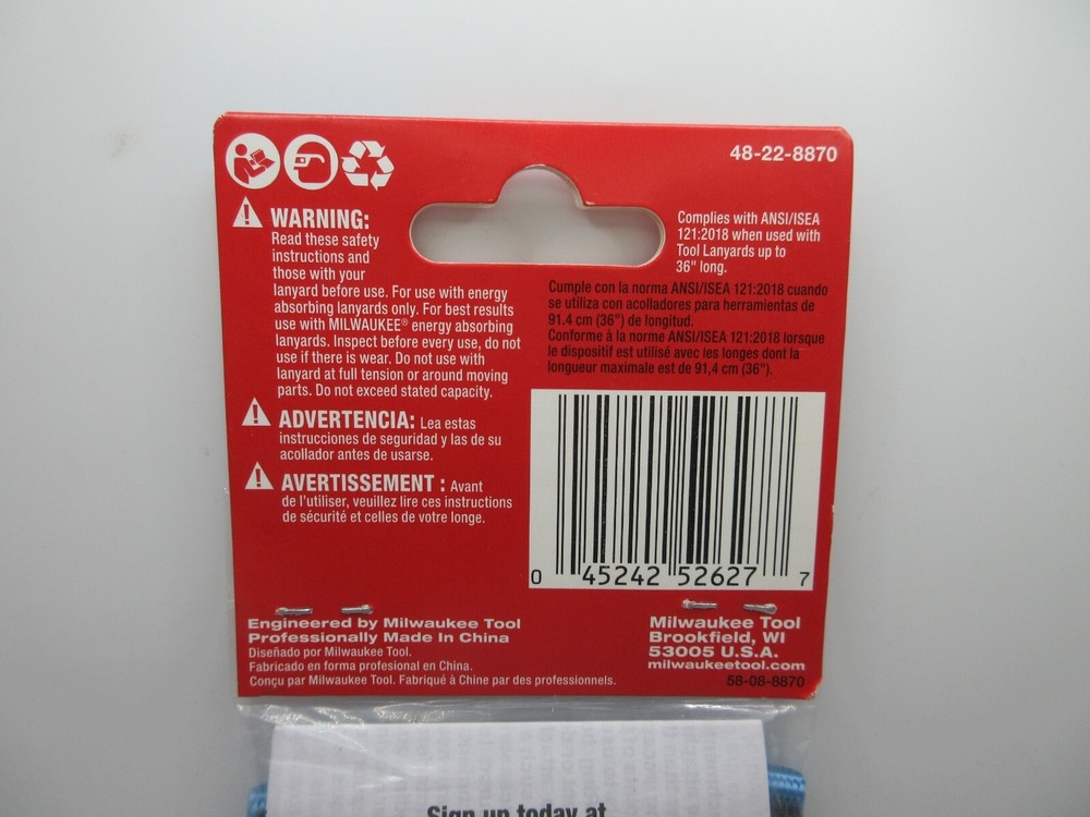 Milwaukee Tool 48-22-8870 5 Pc. 2 Lb. D-Ring Web Attachment