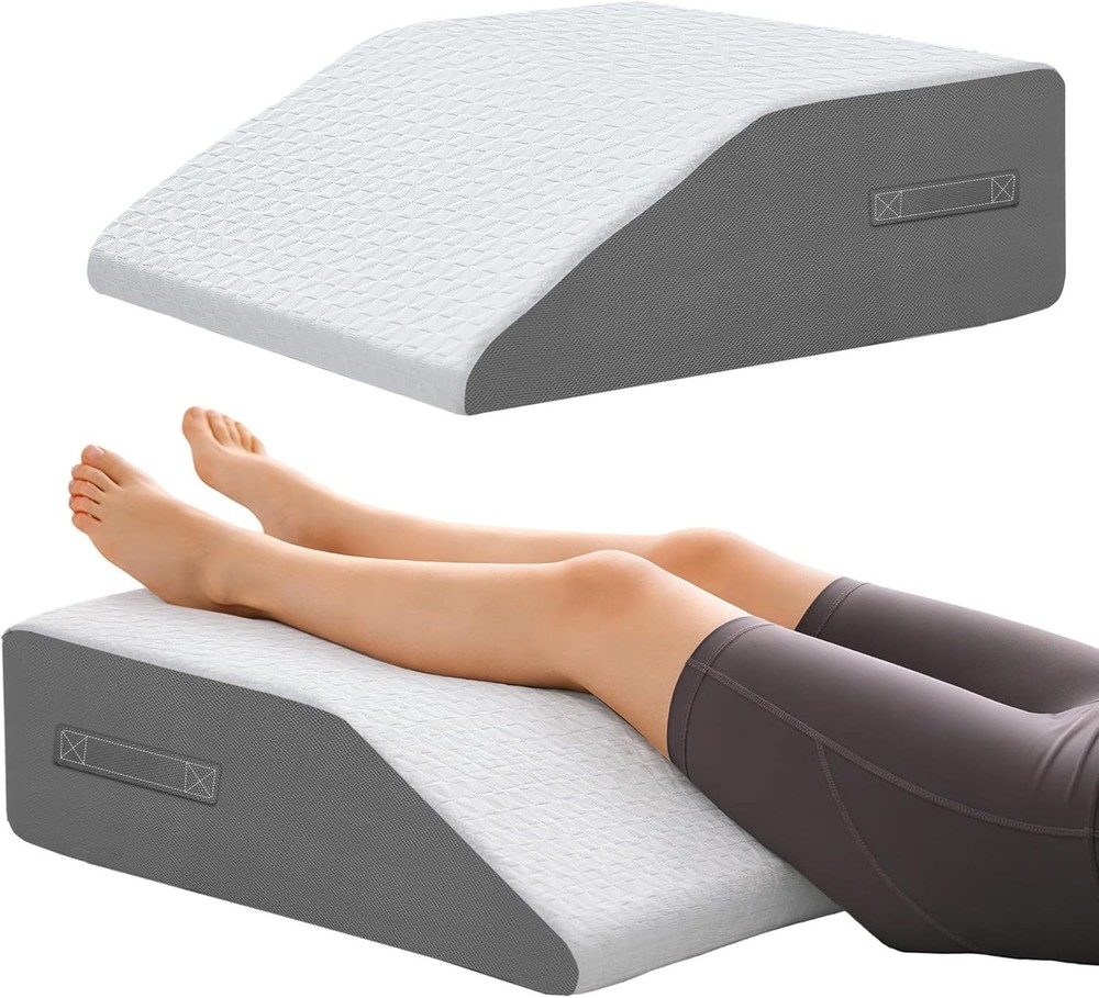 8" Leg Elevation Pillows Memory Foam Leg Support Bed Wedge Pillow Leg Elevate...