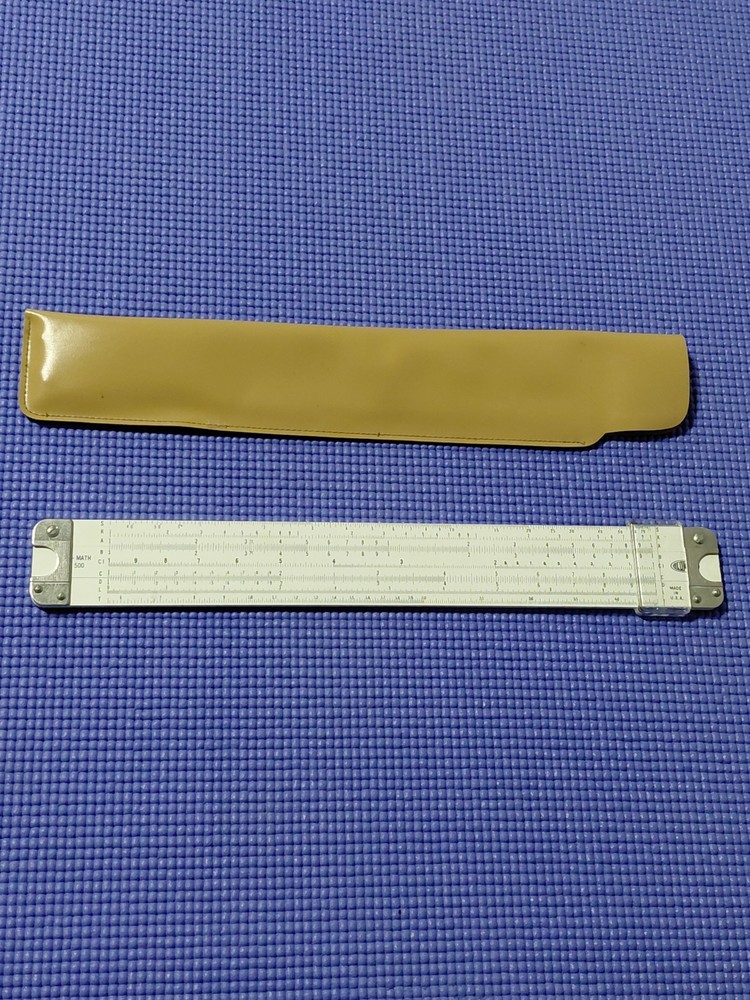ACU-MATH No. 500 Slide Rule w/ Original Sheath Acumath