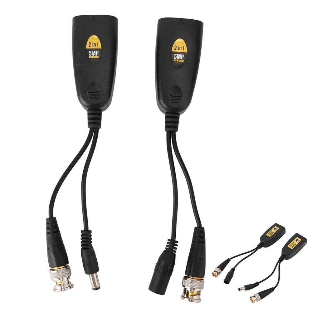 1 Pair Thunder-Proof Level 3 BNC To POE Adapter Balun Connector For Surveillance