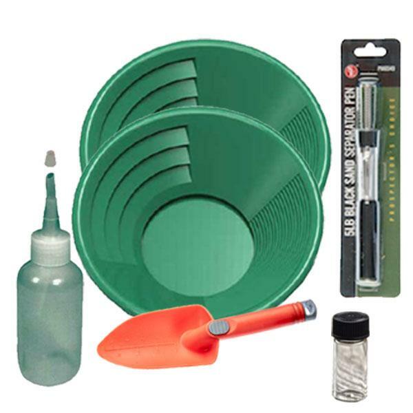 12" Green Gold Pan Panning Kit