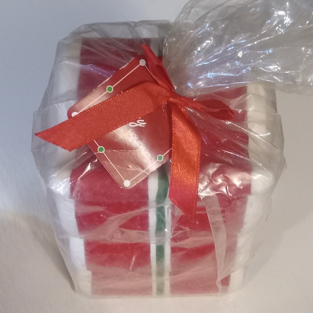 Christmas Ribbon Candy Candle 6" Tall