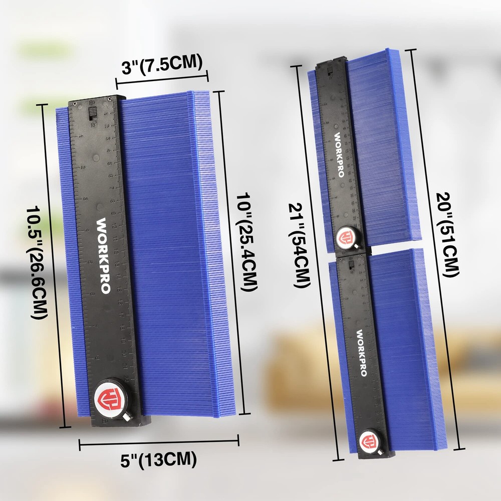 WORKPRO 2-PACK 10" Connectable Contour Gauge ABS plastic Duplicators with Lock