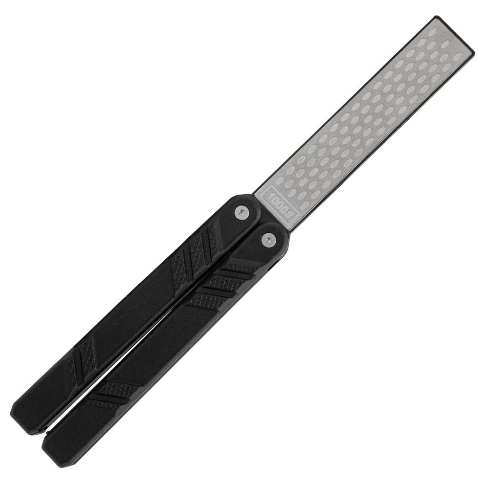 Max Edge Black Sharpener | Diamond-Coated Surface | Dual-Grit 400/1000 Stone
