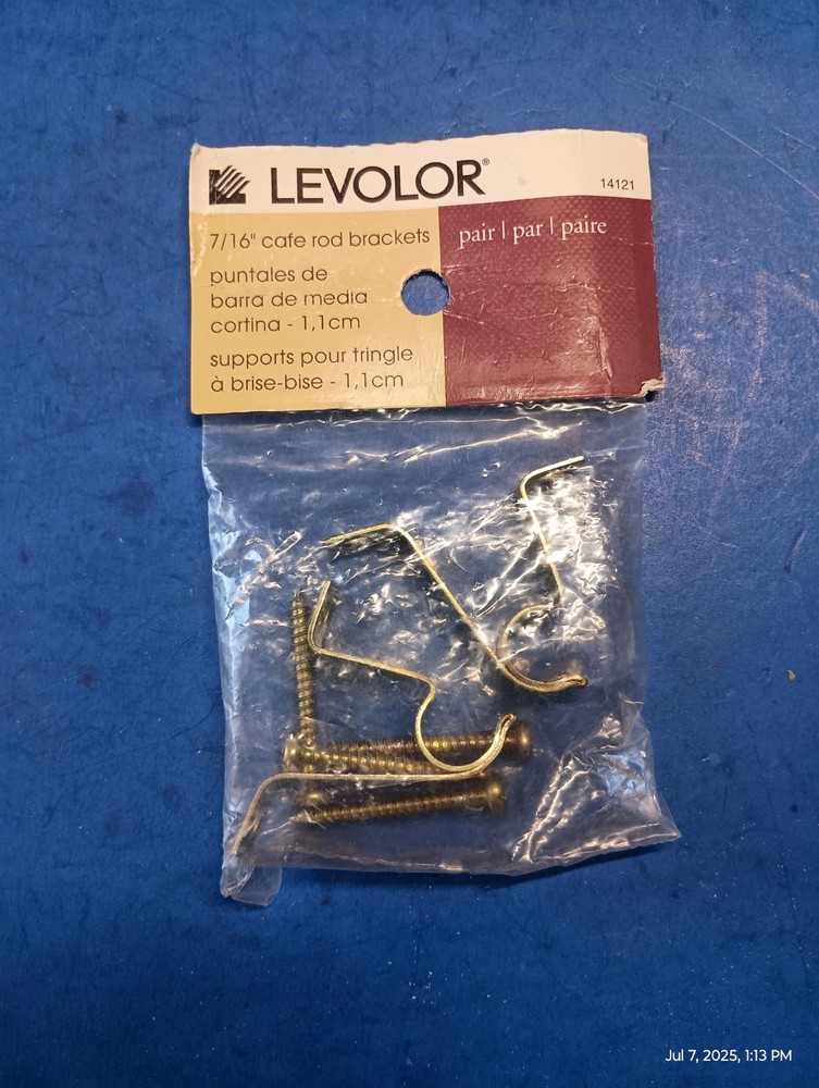 Levolor-Kirsch 7/16" Cafe Rod Brackets Pair 14121