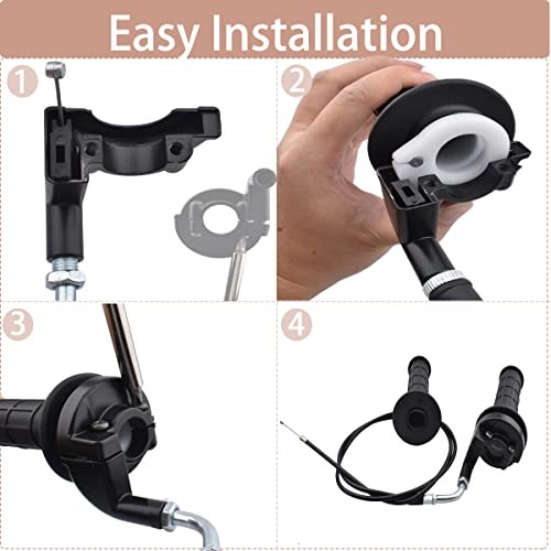 Twist Throttle Accelerator Handle Grips and Bent Cable Set for 50cc 110cc