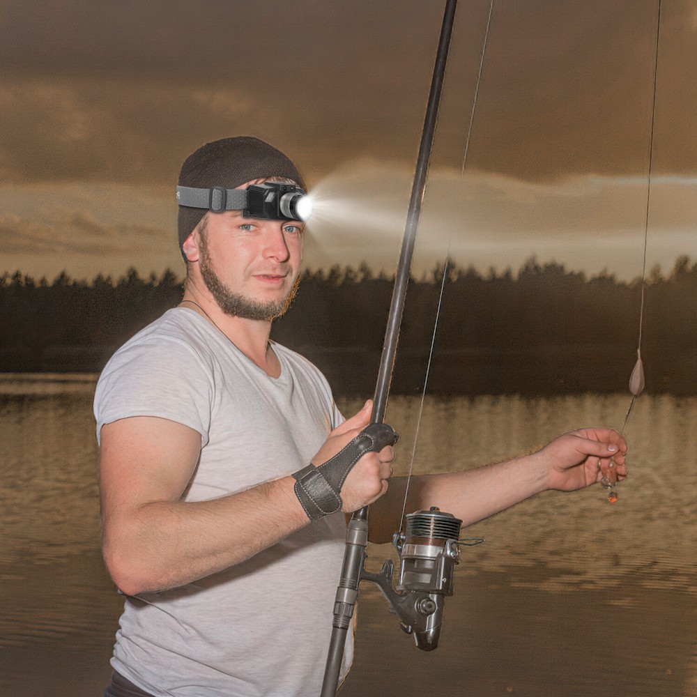 Zoomable Rechargeable LED Headlamp Outdoor Flashlight Headlight Motion Sensor