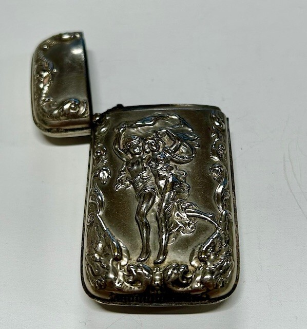 Antique Sterling Silver Vesta Case Match Stick Holder