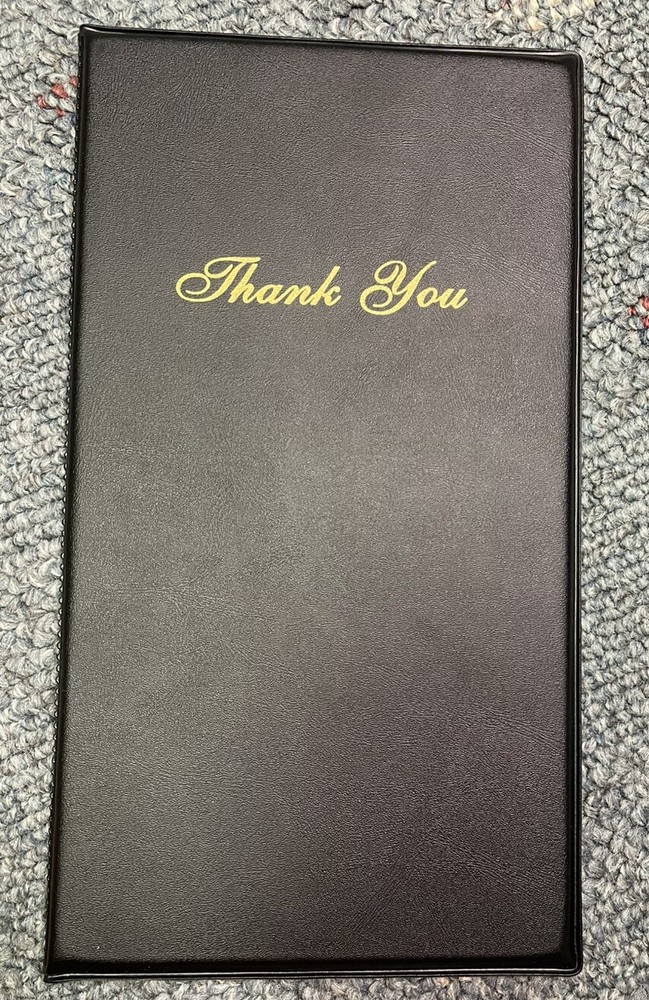 Guest Check Card Holder Presenter - 20 Pack Restaurant Server Bill Book - Black