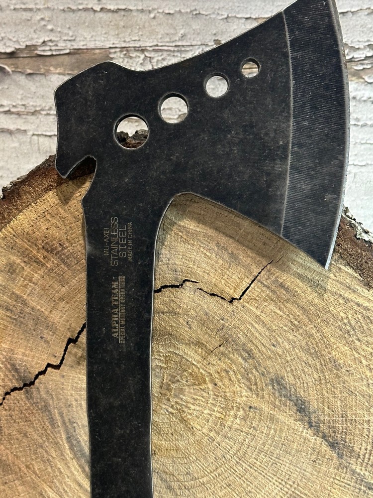 Master USA Stonewashed One Hand Throwing Axe 11" w/ Nylon Sheath