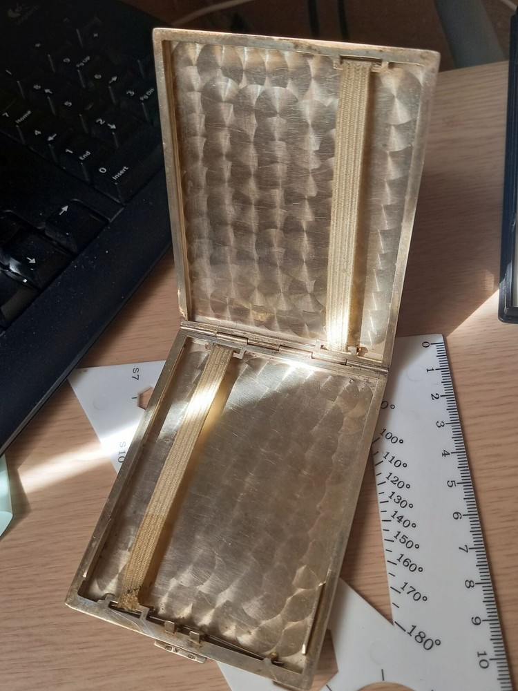 vintage cigarette case. 900 silver.