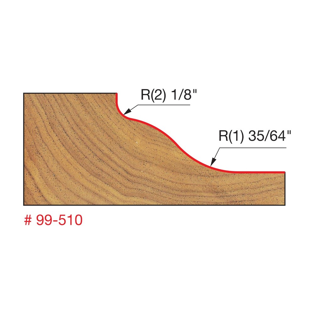 Freud 99-510 2-3/4" Raised Panel Bit 1/2" Shank Large Radius