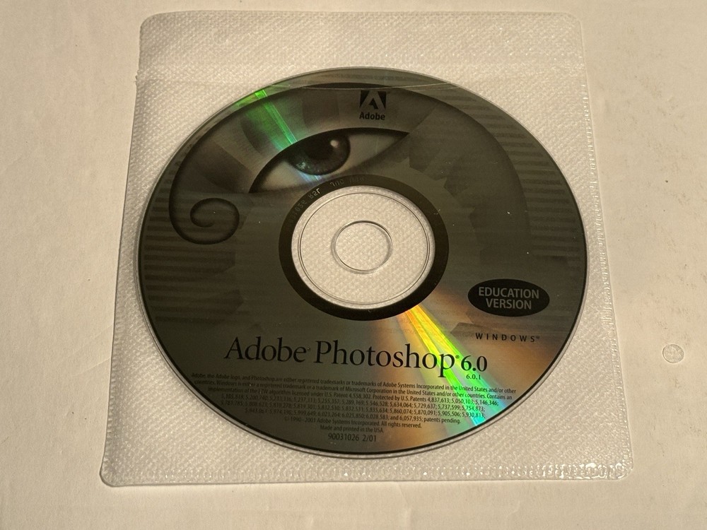 ADOBE PHOTOSHOP 6.0 Educational Disc only 2000 vintage software