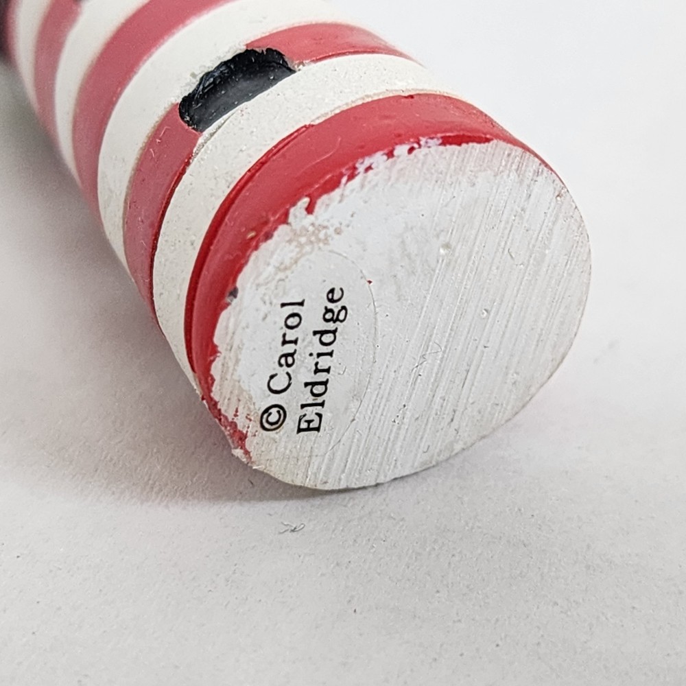 Striped Lighthouse Fan Pull Red White Yellow Carol Eldridge 8 Inch