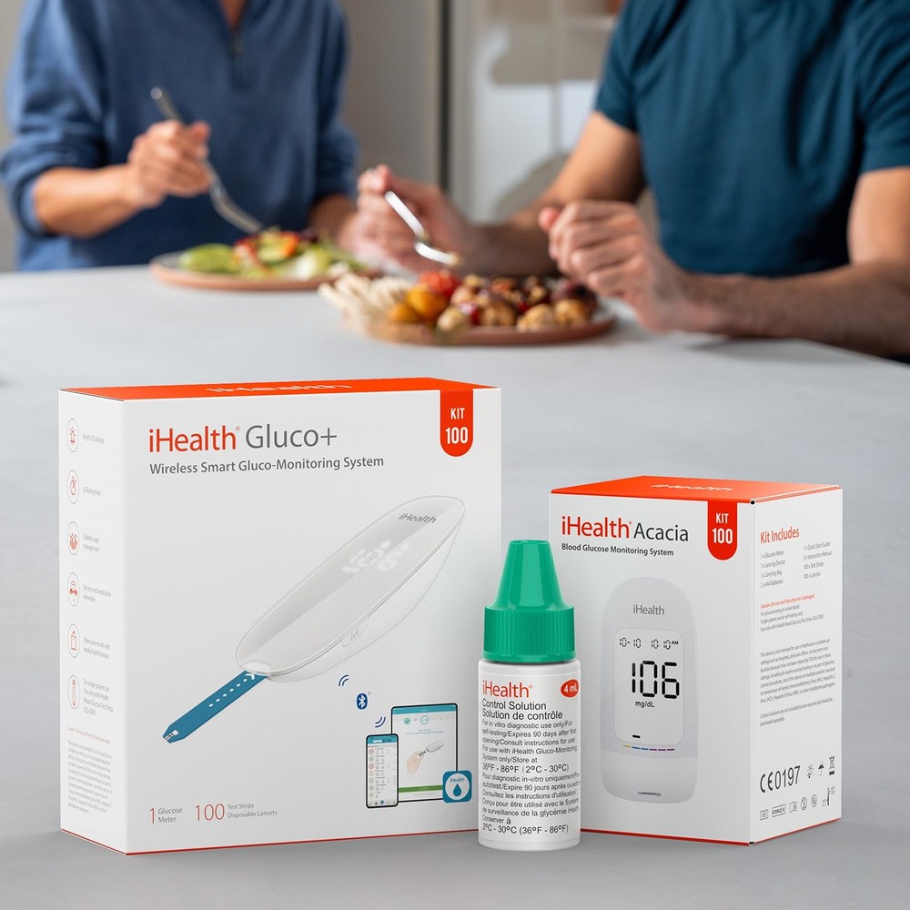 Control Solution for Blood Glucose Testing – Compatible with BG5S100 Gluco+ &...