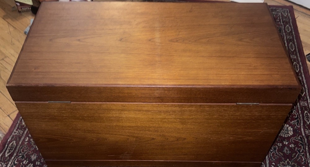Teak Danish control vintage Modern Teak Blanket Chest