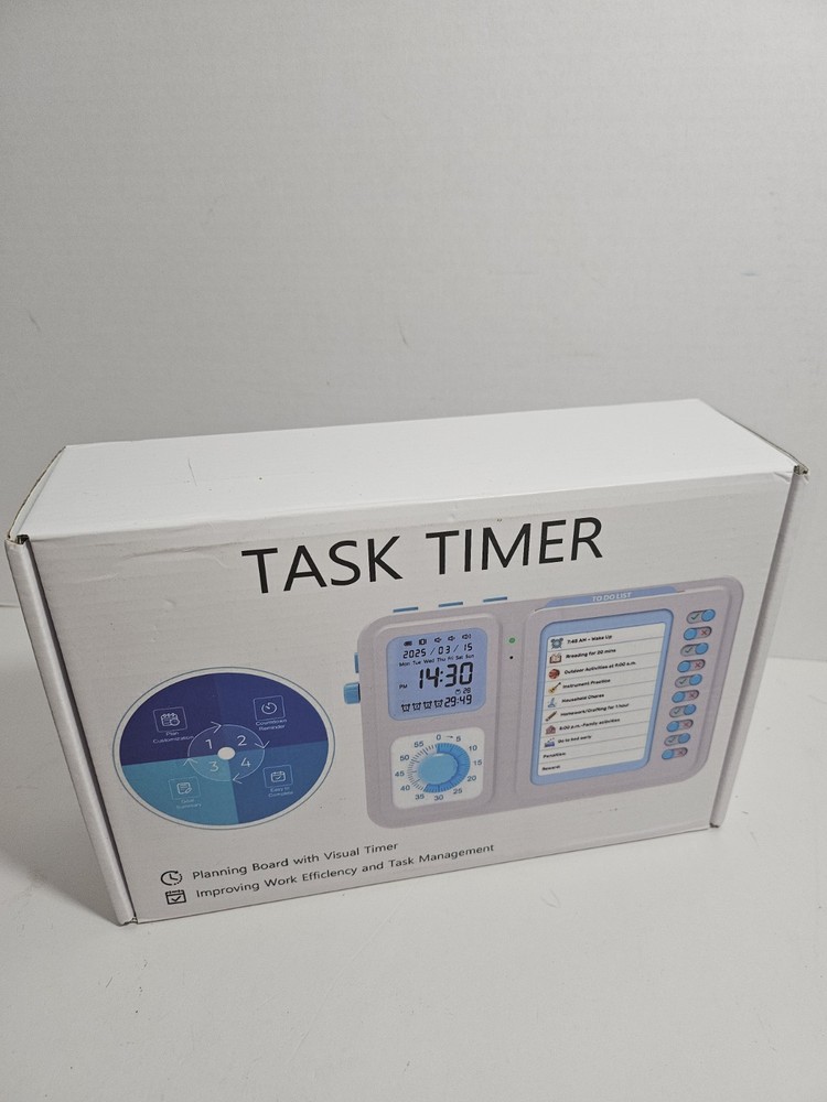3-in-1 Visual Timer & ADHD Tool for Kids|Adults, Task Timer w/ Chore Chart Board