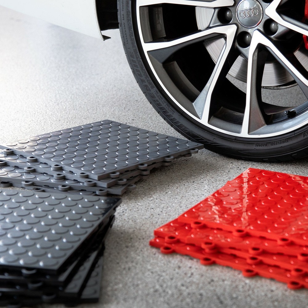 FlooringInc Nitro Coin Pattern Interlocking Garage Flooring Tiles, 12" x 12"