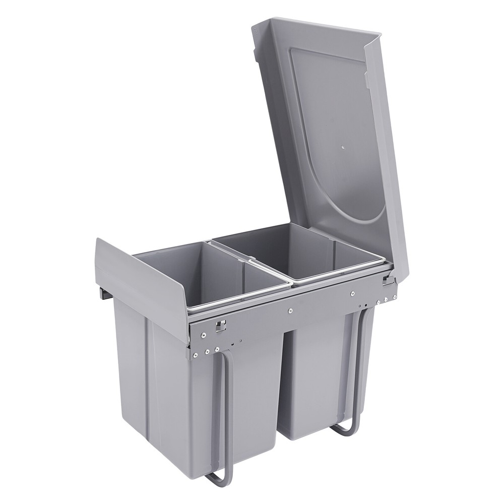 40L Kitchen Waste Bin Pullout Garbage Trash Can Double Pull-Out Trash Can