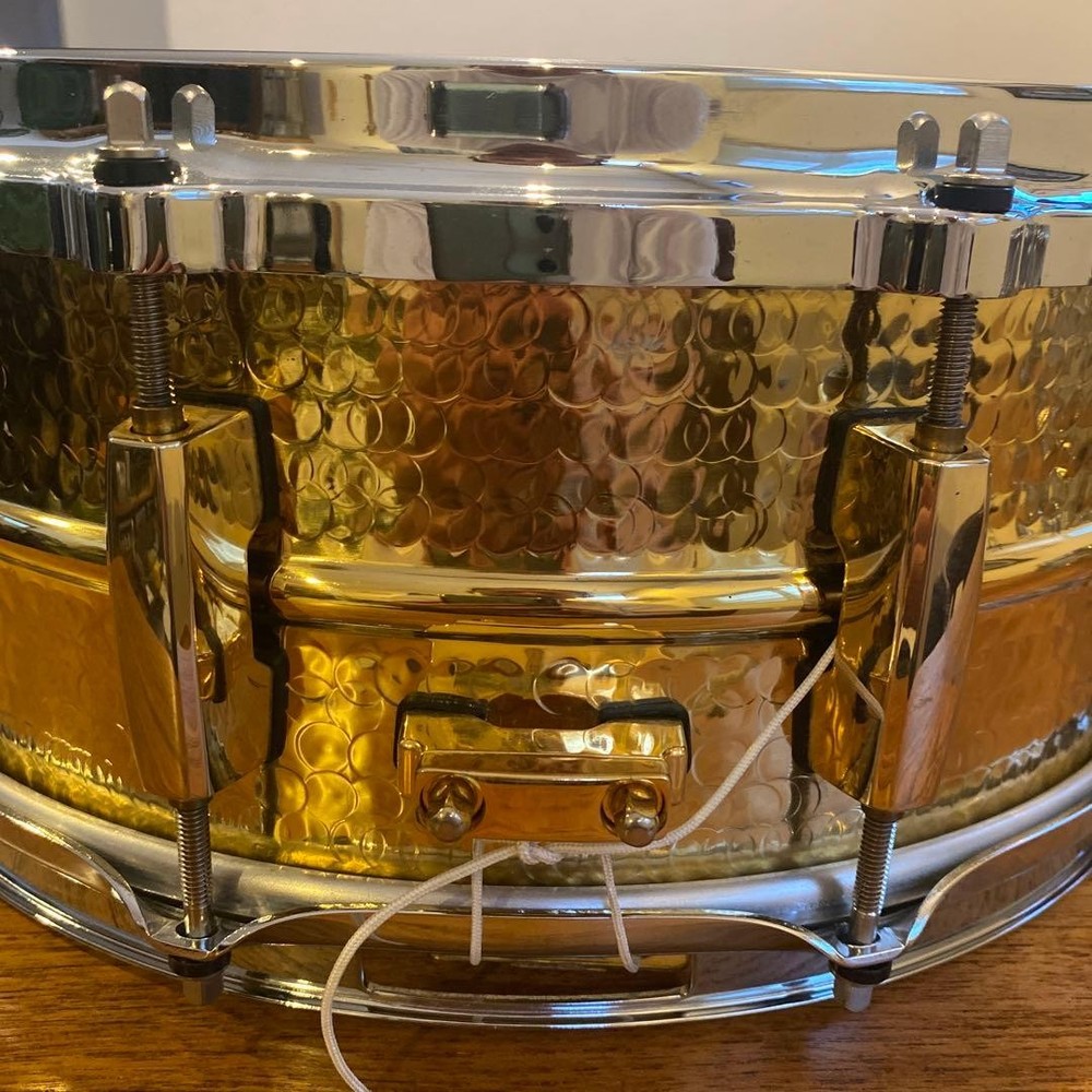 Pearl Hammered Brass Snare Drum Used