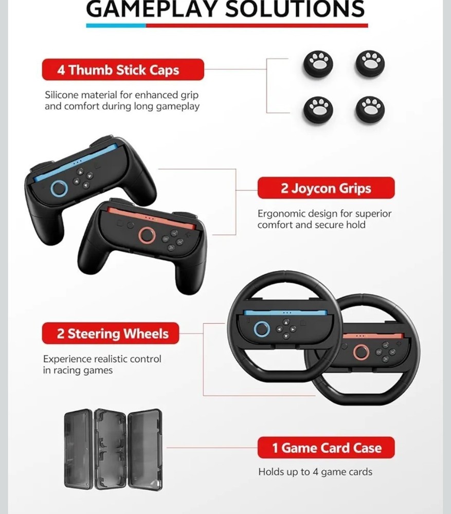 Nintendo Switch 2 Gift Accessory Bundle 16-in-1 Kit, Case Mario BINBOK VR SW001