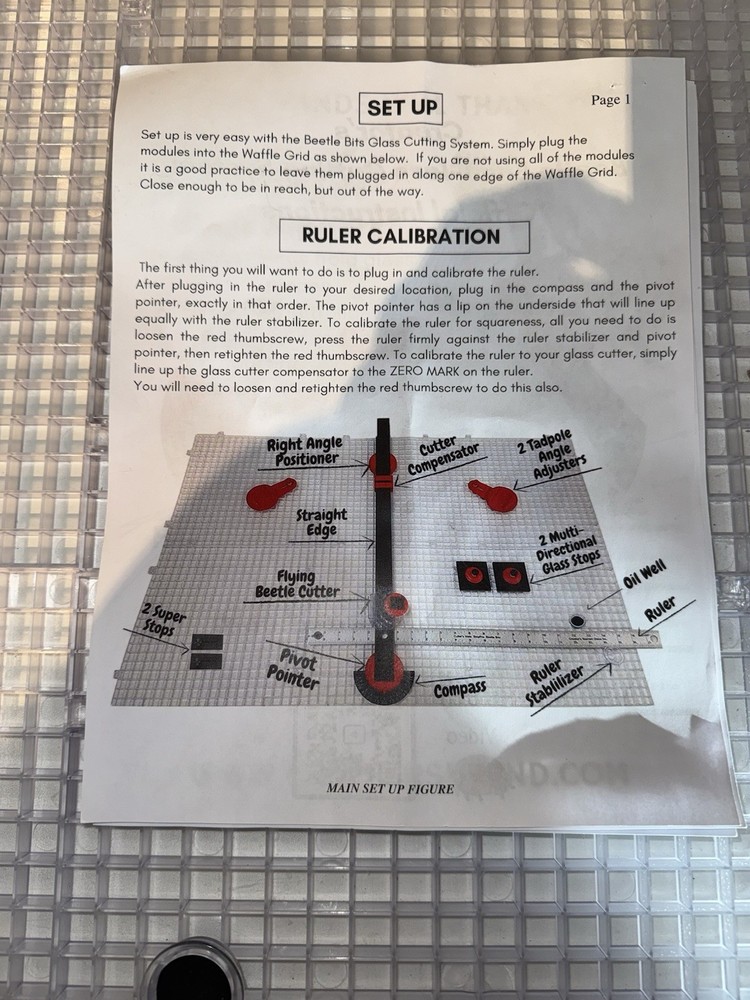 Complete Beetle Bits Glass Cutting System w/ Flying Beetle & 6Pack Waffle Grids