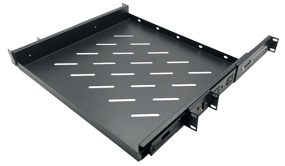 19" Rack Mount ADJUSTABLE Pull-Out Sliding Keyboard Mouse Network Shelf Tray
