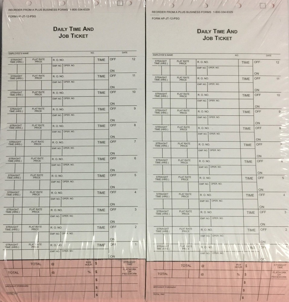 Time and Job Ticket JT-12-PSG (Quantity 250) (V2)
