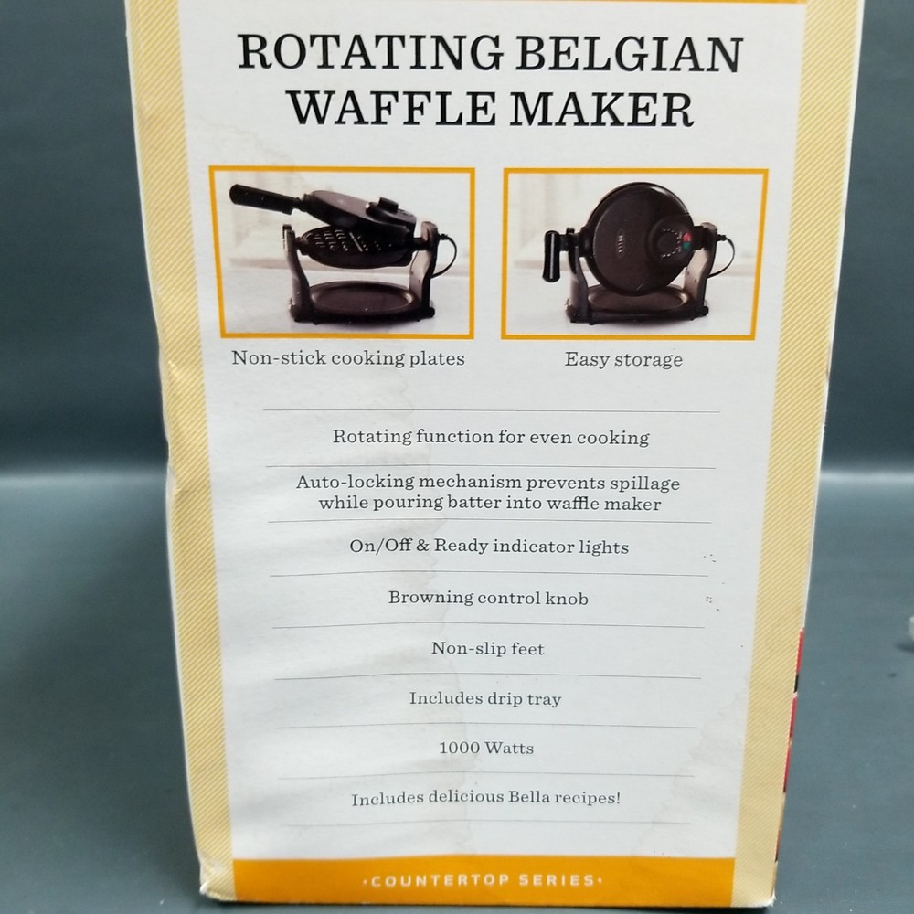 NEW IN DAMAGED BOX-Bella Rotating Belgian Waffle Maker