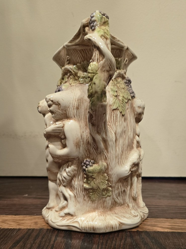 Vintage Ceramic Water Pitcher Mother 3D Cherubs