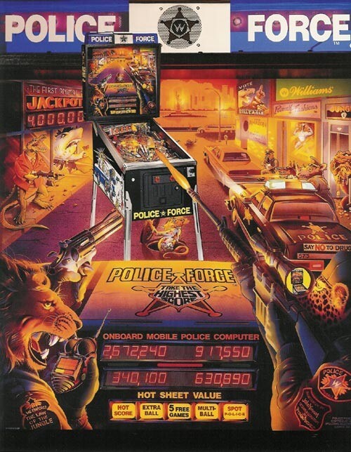 Police Force Pinball Machine Williams Flyer