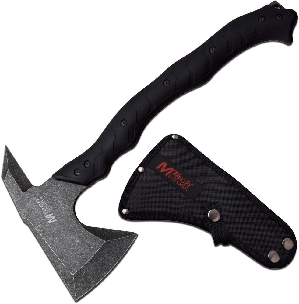 MT-AXE13T Axe, Stonewashed Blade, Black Handle, 14.5" Overall